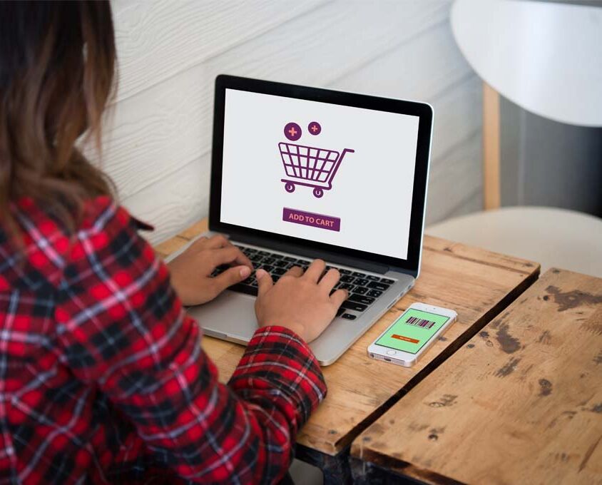 Image of a woman using an Ecommerce website